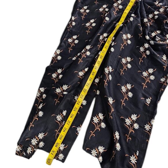 Antrhopologie Silky High-Rise, Floral, Wide Leg High Rise Pants, Black, 14, NWT - Picture 6 of 12